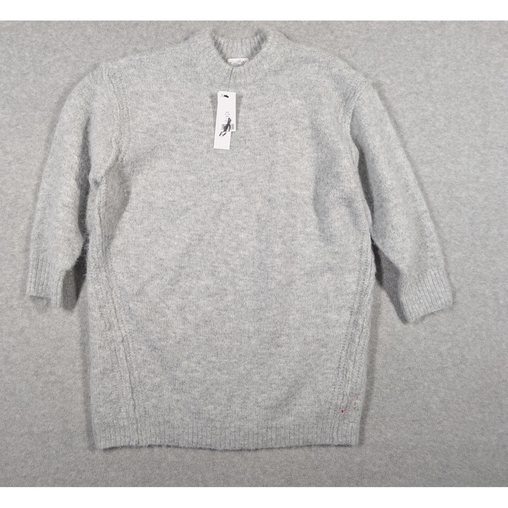 Topshop Women Sweater XS 0-2‎ NWT Mock Neck 3/4 Sleeve Pullover Gray